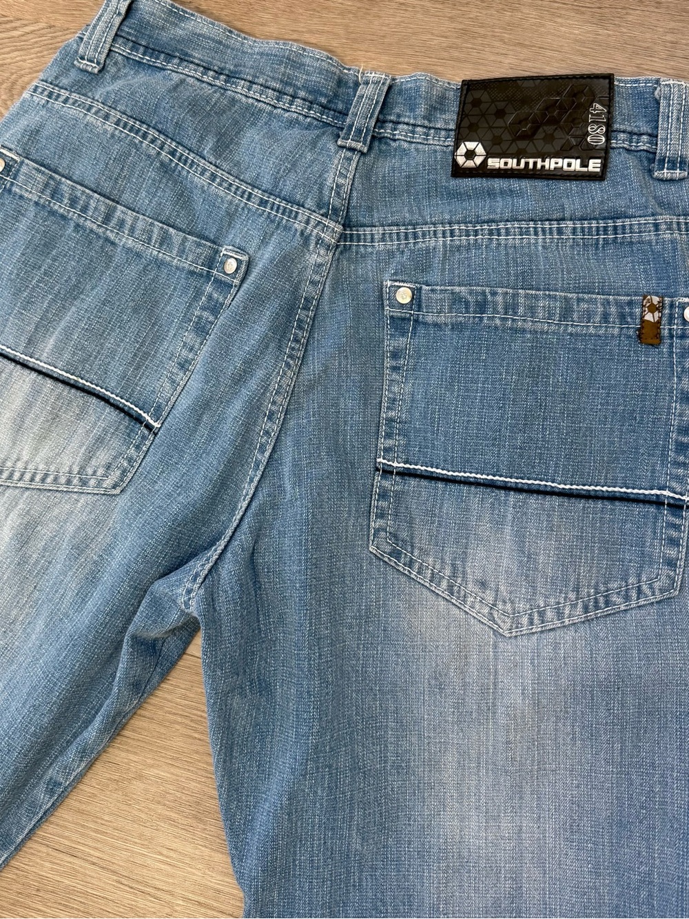 Vintage Southpole Y2K Brown Tab Jeans Faded Blue Baggy Grunge Men’s ACTUAL 32x33
